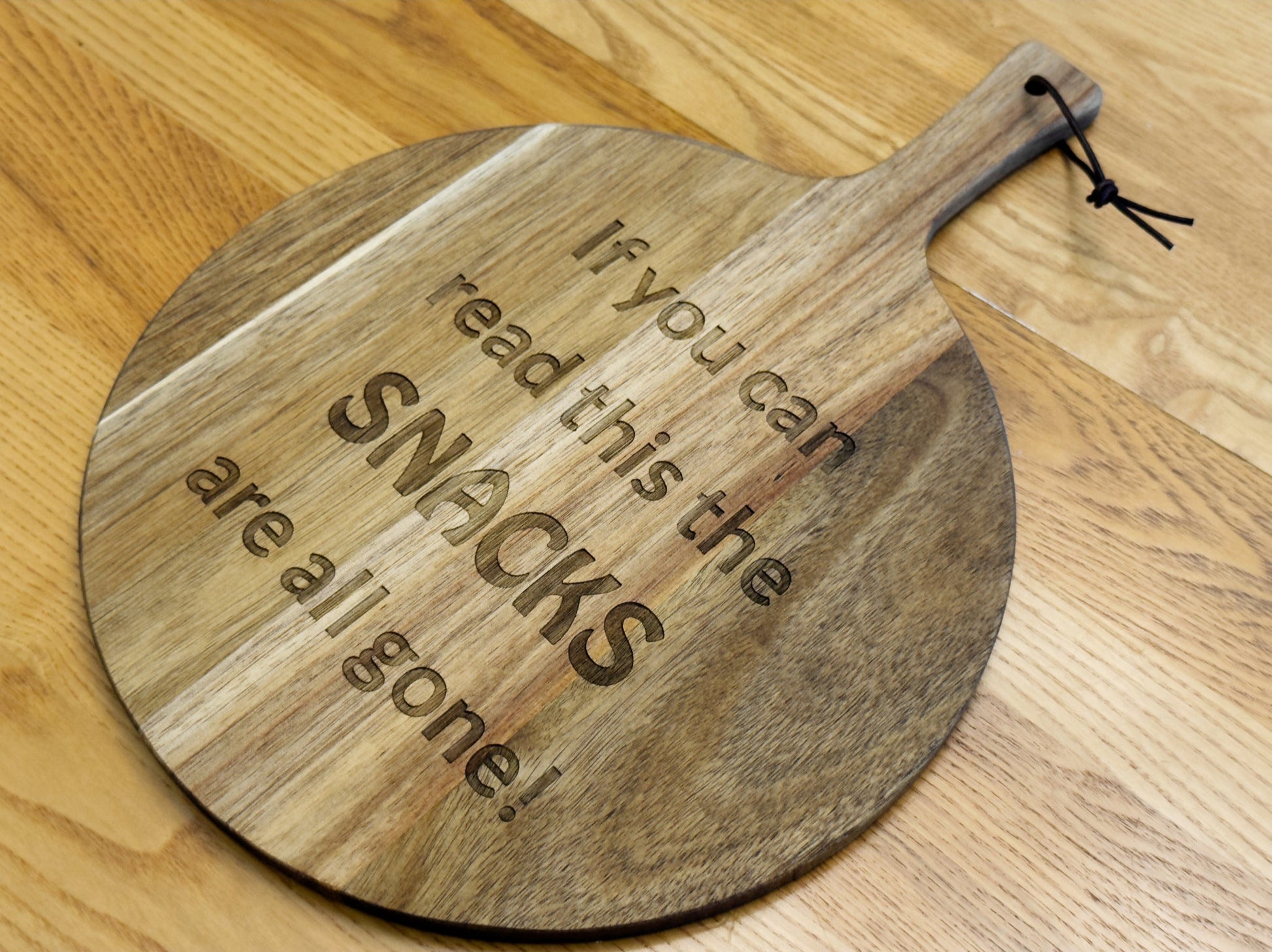 Round Hardwood Charcuterie Board